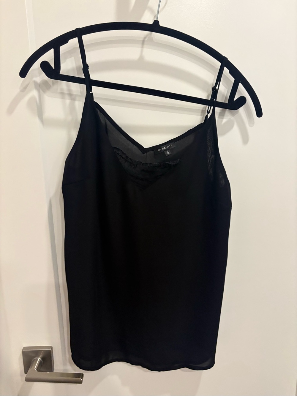 DYNAMITE BLACK LACE DETAIL CAMISOLE - Picture 2 of 7
